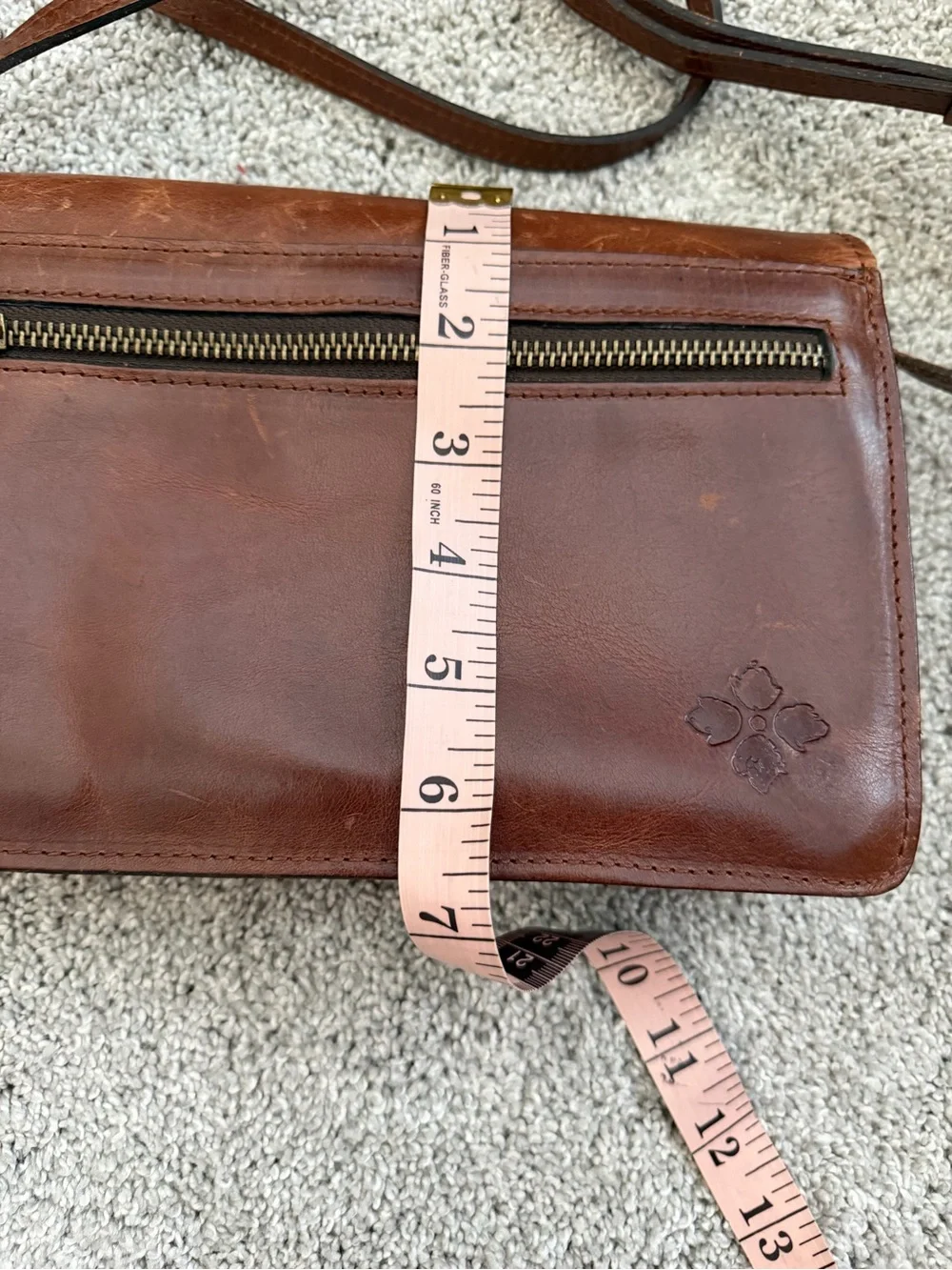 Patricia Nash Brown Leather Crossbody with Horse & Horseshoe Charm